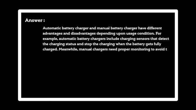 Do you want a manual or automatic smart battery charger?