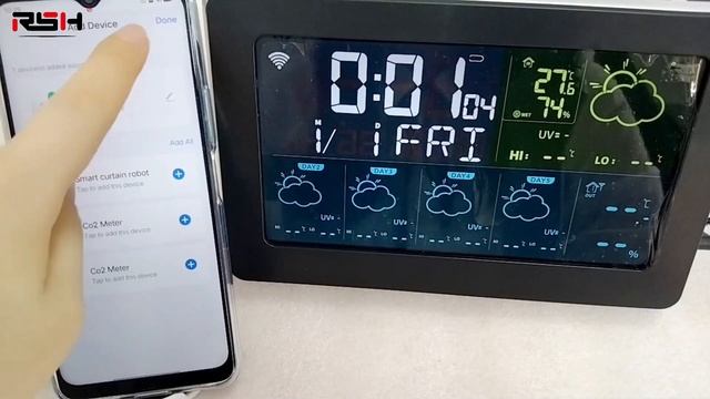 RSH Smart Weather Station, Wireless Indoor Thermometer, Multifunctional Home Hygrometer