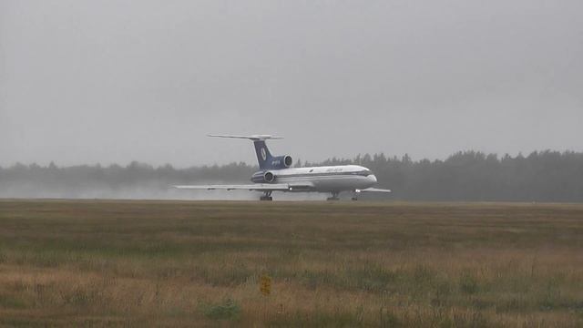 Take-off Belavia Tupolev Tu-154M at Minsk National Airport