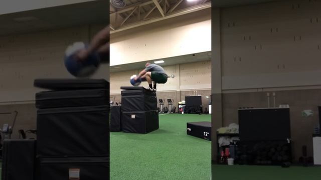 Seated Box Jump w/ Med Ball