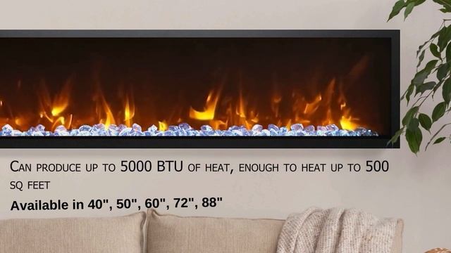 Amantii Panorama BI Slim 50" Smart Electric Fireplace BI-50-SLIM-OD