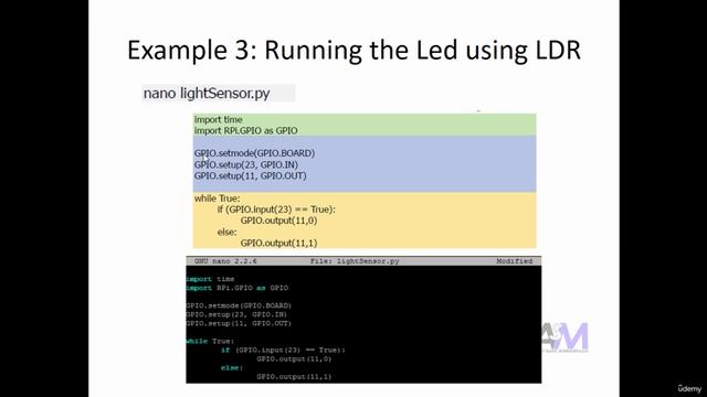 243 - Example Three Running the Led Using LDR