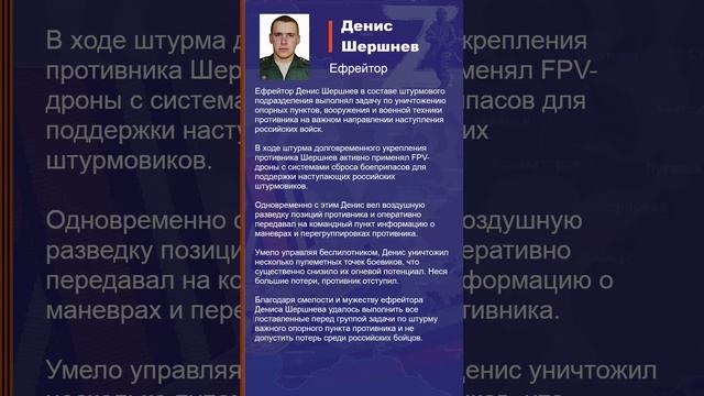 Денис Шершнев Наградной лист Z