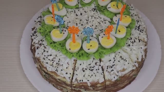 Печеночный торт - лучшая закуска на любой праздник! Нежный, ароматный и очень вкусный!