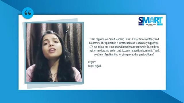 Nupur Nigam ( Accountancy & Economics) | Teacher Testimonial | Smart Teaching Hub