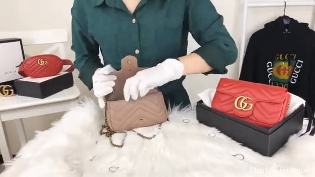 Gucci GG Marmont Matelassé Leather Super Mini Bag超迷你鍊帶肩背包-Charline Boutique歐洲名牌精品代購