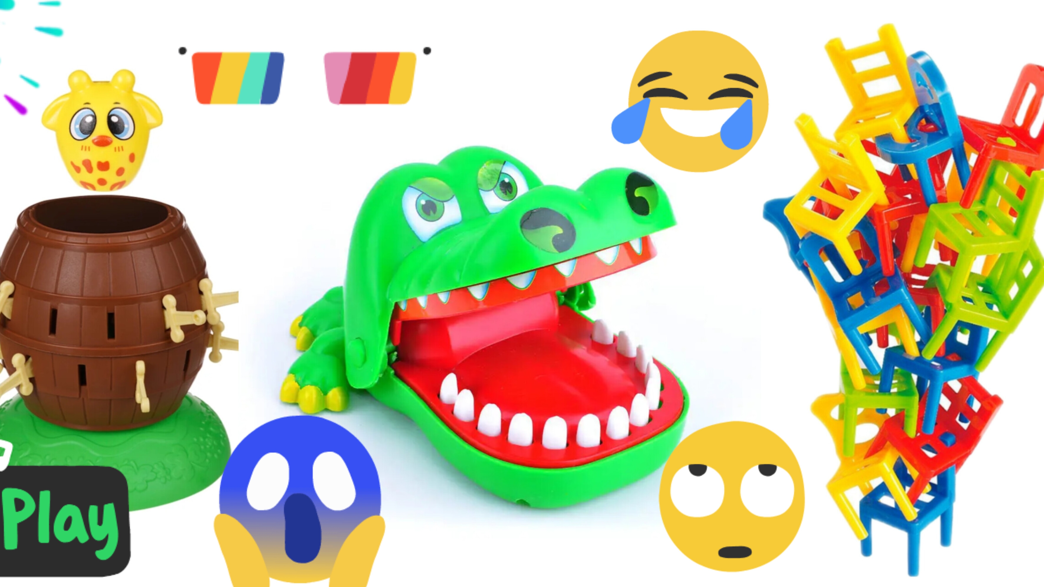 🎲НАСТОЛЬНАЯ ИГРА😊 ИГРЫ ДЛЯ ДЕТЕЙ🤗 КРОКОДИЛ🐊БАШНЯ ИЗ СТКЛЬЧИКОВ 🪑ЗВЕРУШКА В БОЧКЕ 🍯