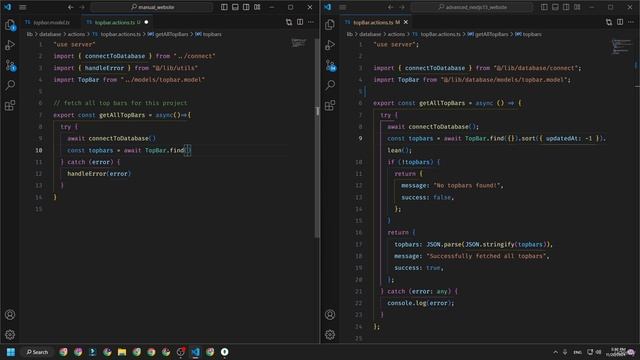 93 - Creating Top Bar server actions file