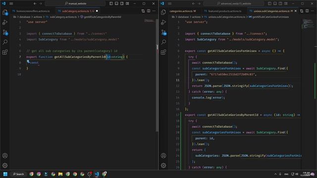 100 - Creating Sub Category server actions file