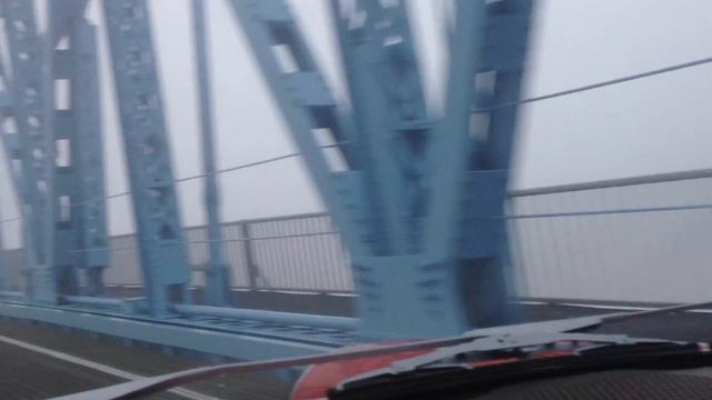 Fog Over Roebling Bridge. Cincinnati, OH • 1967 Porsche 912