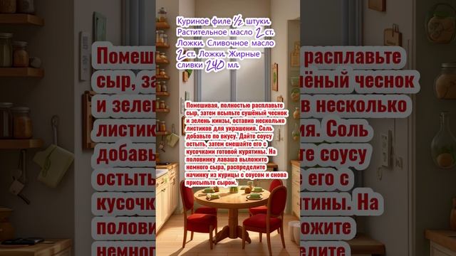 Курица с сырным соусом в лаваше