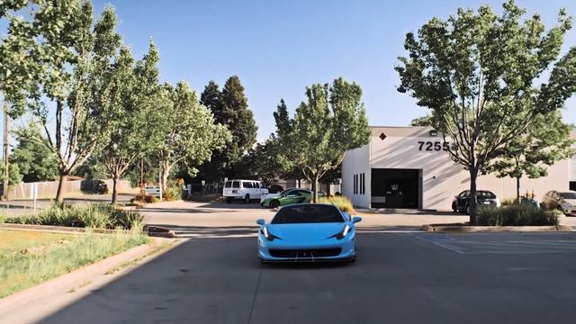 Blue Ferrari 458 Spider