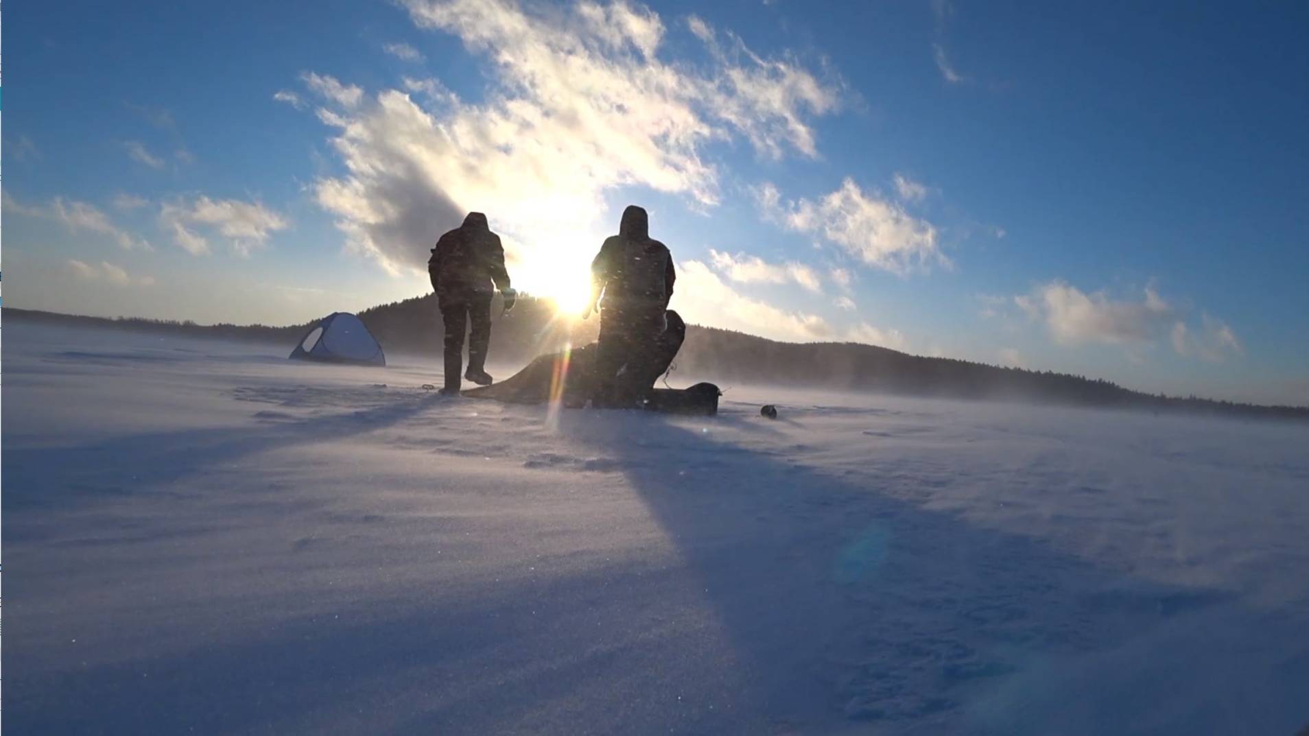 Ветрище, мороз , а мы на рыбалку.. Навага по черному..