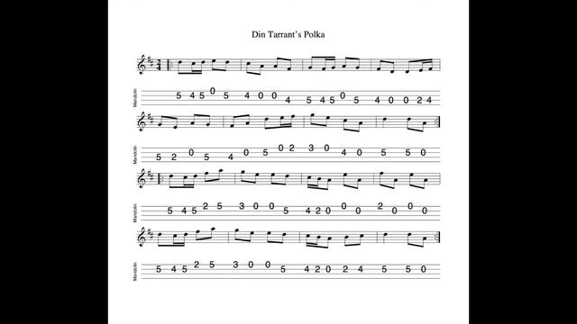 Din Tarrant's Polka REVISITED - in D Major; tabbed for mandolin and played by Aidan Crossey