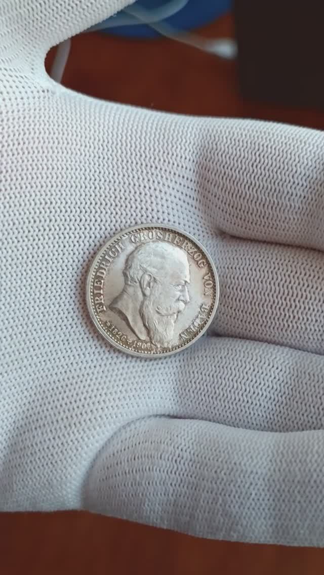 Германская Империя, 2 марки 1907 г. Баден. Zwei Mark Baden