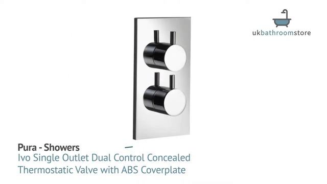 Pura - Ivo Single Outlet Dual Control Concealed Thermostatic Valve with ABS Coverplate - IVDCV