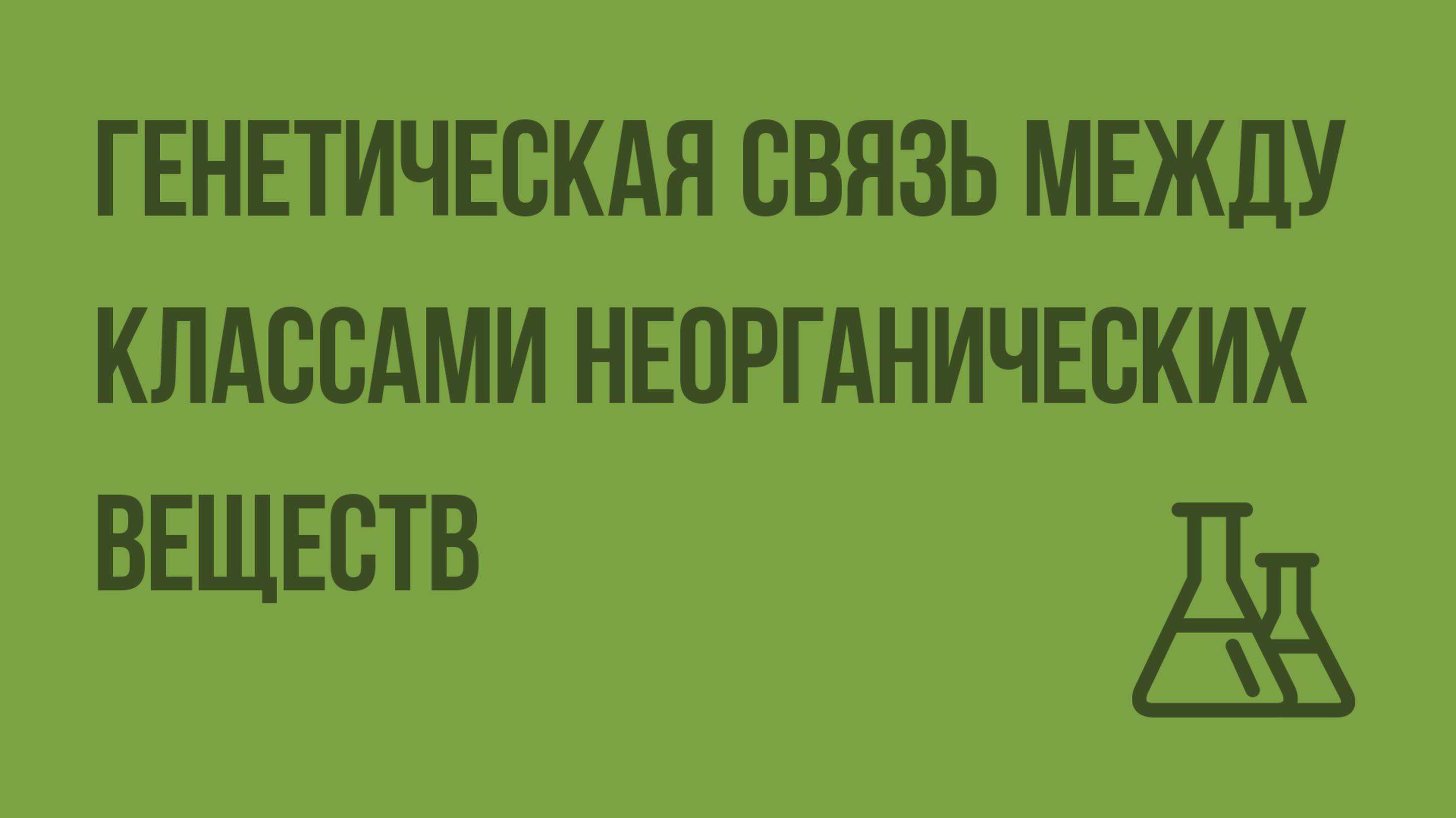 Генетическая связь между классами неорганических веществ. Видеоурок по химии 8 класс