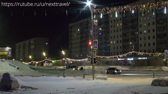 На снегоходе по центру Воркуты