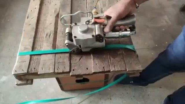 Pneumatics Strapping Machine for PET / PP Strap by Merit Straps & Packaging Industries.
