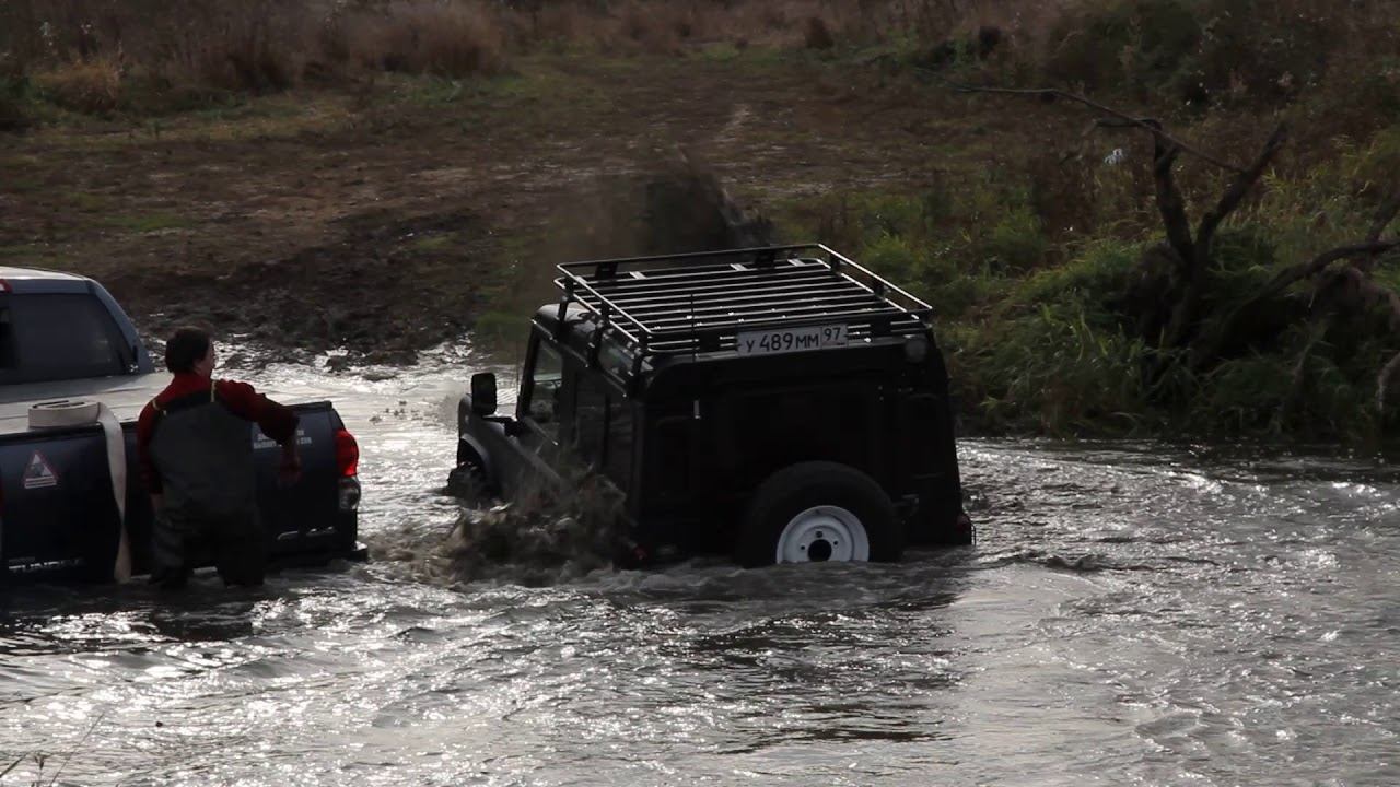 Брод и как это бывает)))) Toyota Tundra, Land Rover