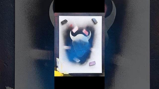 Spray art Японская маска #Shorts