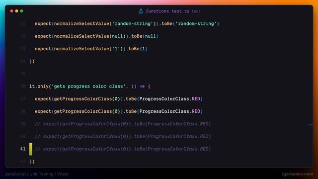 JavaScript Unit тестирование для новичков #7 - Тестирование функции getProgressColorClass