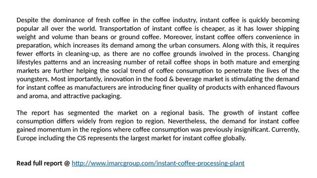 Instant Coffee Market Share, Size, Growth And Forecast 2017 To 2022