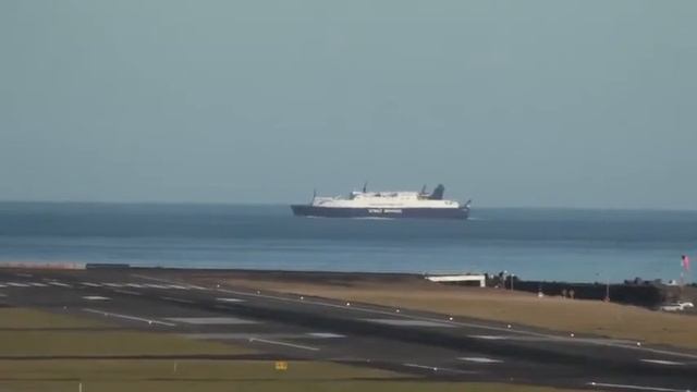 lookout area at wellington airport, ship between north and south island new zealand