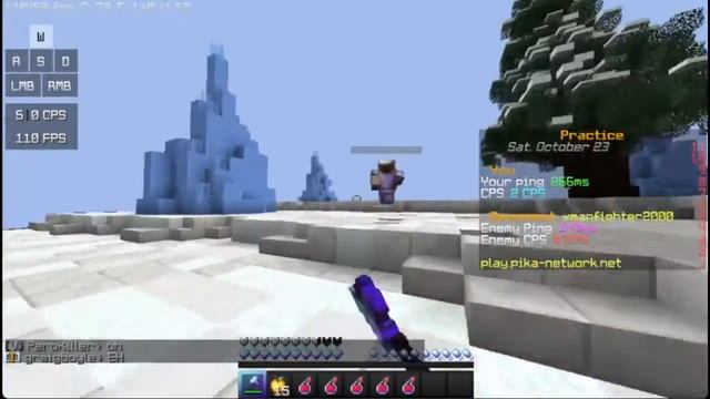 Minecraft Pika server Practice PvP (Axe)