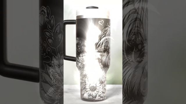 Highland Cow Laser Engraved Full Wrap Design for 40oz Tumbler.