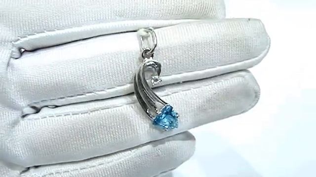 Серебряная подвеска 925 пробы с топазом,  2200000322661