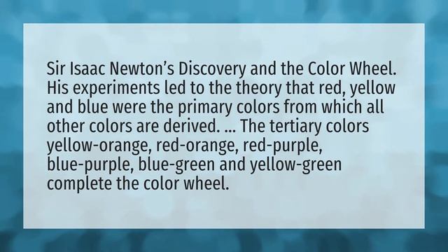 What is Newton's theory of color?