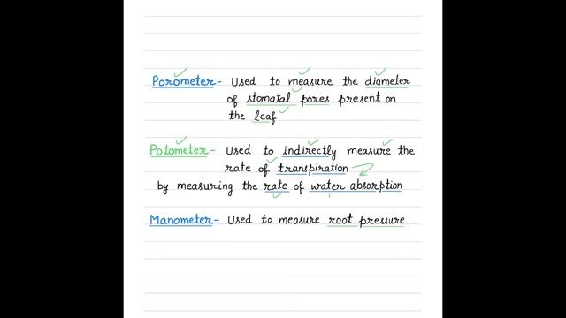 Potometer | Porometer | Manometer | Transport in Plants - Plant Physiology | NEET Biology