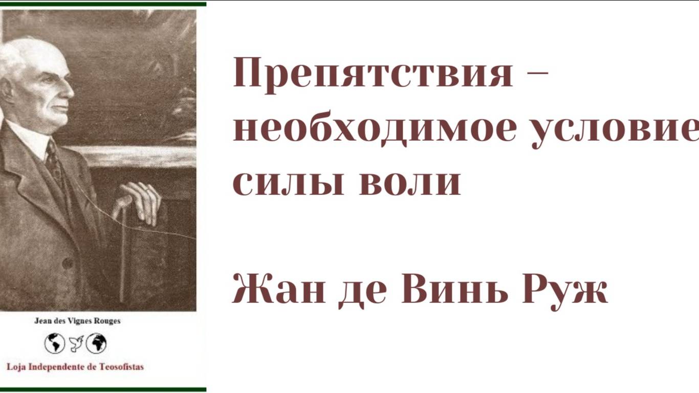 Препятствия - необходимое условие силы воли Жан де Винь Руж
