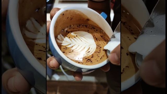 inverted Rosetta Swan Latte Art #shorts #coffee #latteart #mocha #barista #indianbarsita #art