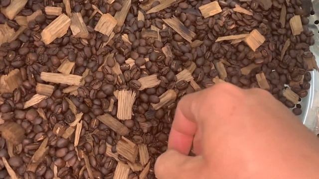 Oak wood coffee roasting