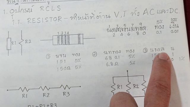 พื้นฐานการเรียนรู้ทางอิเลคโทรนิคส์6ขั้นตอน 2 เรื่อง RESISTOR