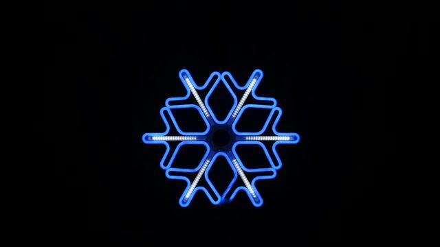 Blue & Cool White Snowflake Strip & Neon Flex Rope Light Silhouette