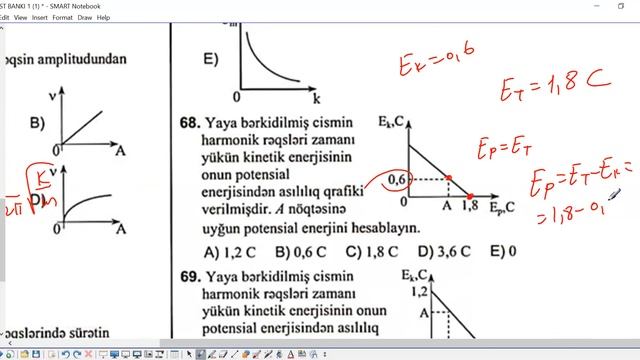 Yaylı rəqqas test toplusu. Mexaniki rəqslər və dalğalar test toplus.