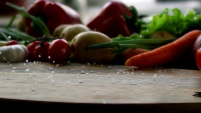 Sprinkle Of Rock Salt On Fresh Veggies | Free Stock Videos | FoodArt TV