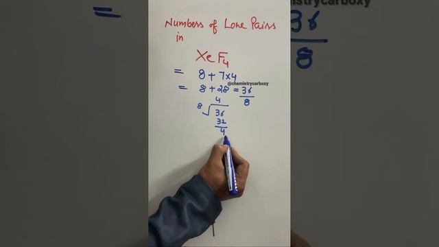 Lone pairs in XeF4 molecule || #XeF4 #Lonepairs #shorts