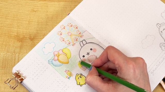 August plan with me 🐰 Molang kawaii bullet journal collab