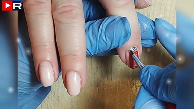 Красная кошка витраж блестки🎉♥💅любимый дизайн навсегда #маникюр#мастерманикюра#правскаямария#nails