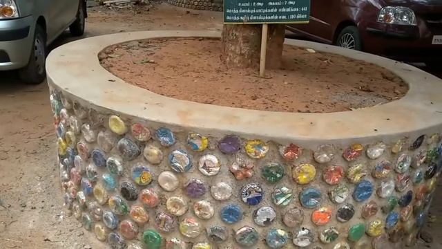 Plastic bottles recycled and used as foundation basement | Nagercoil park | Home life TV