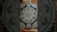 black and white mandala wit white gel pens🤗😜😜🖋️🖋️