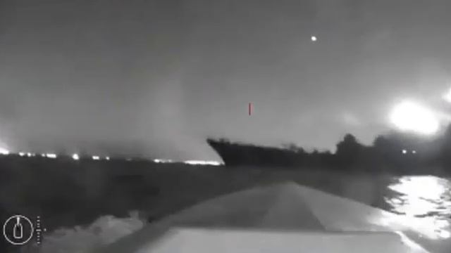Russia - 04.08.2023. AFU Naval Drone Hits Russian Landing Ship Olenegorsky Gornyak In Novorossiysk.