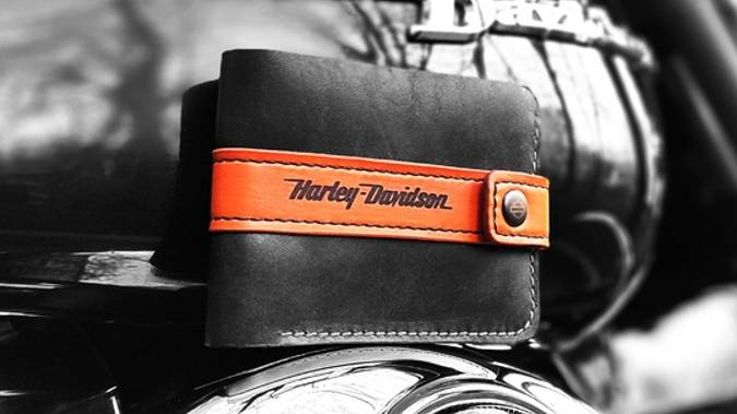 Портмоне в стиле Harley Davidson, ручная работа.