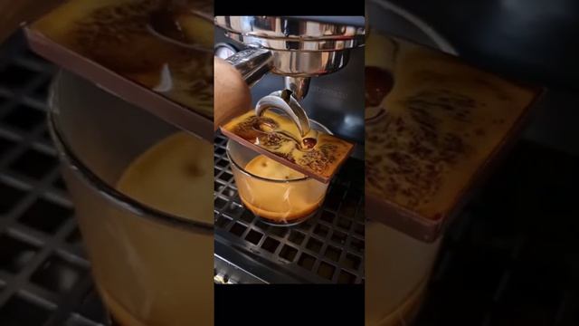 Using a chocolate bar to make a mocha espresso