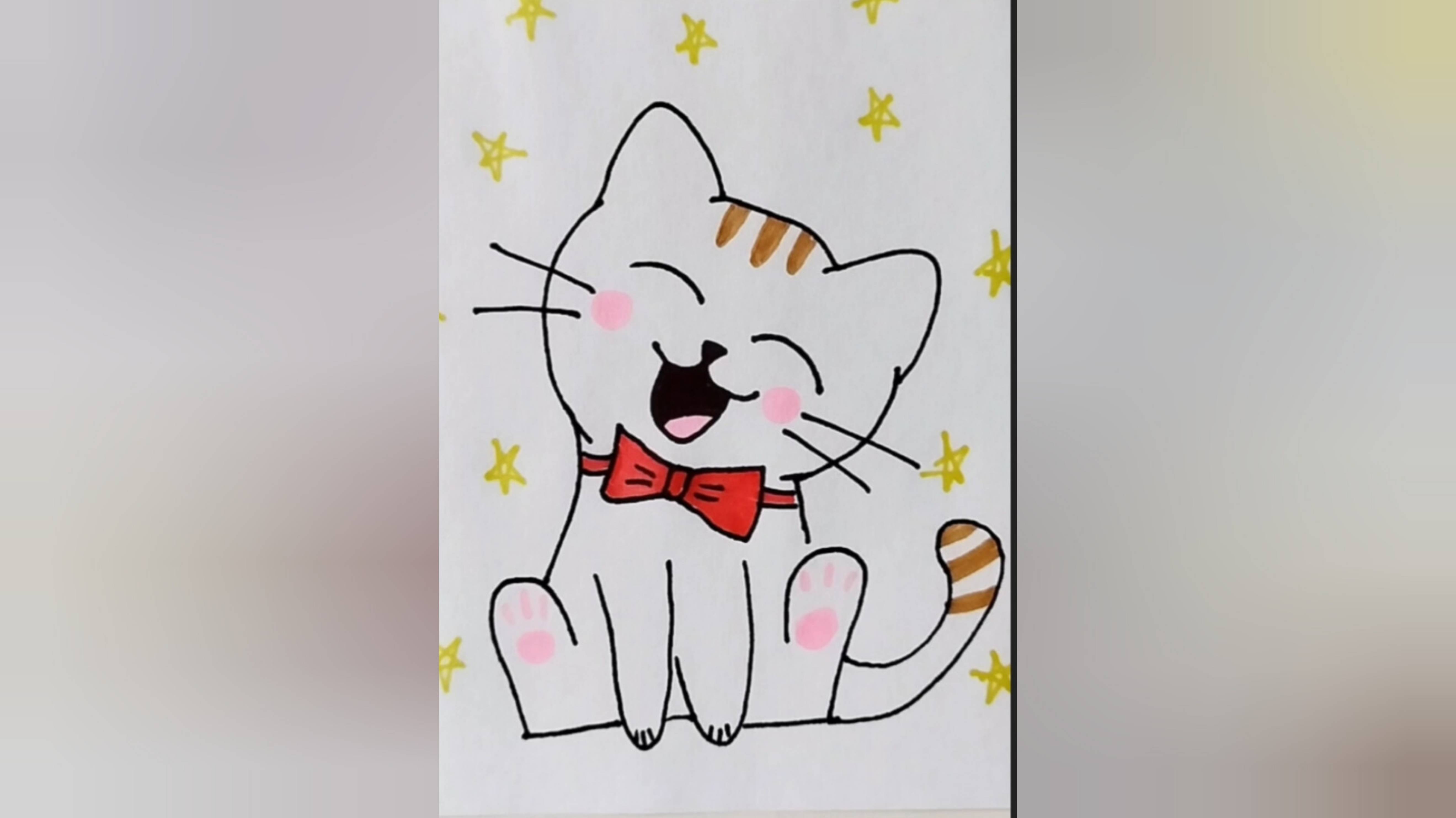 Как нарисовать милого котенка