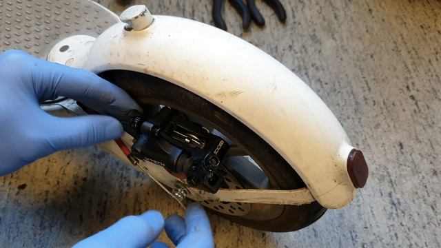 Xiaomi m365 installing 120mm disk brake and hydraulic caliper